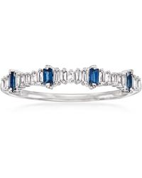 Ross-Simons - Diamond And Sapphire Stackable Ring - Lyst