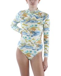 Rip Curl - Postcards L/s Swimsuit Printed Polyester One-piece Swimsuit - Lyst