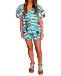 Queen Of Sparkles - Stripe Cotton Mimosa Icon Short - Lyst