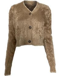 Acne Studios - Brushed Cropped Cardigan - Lyst