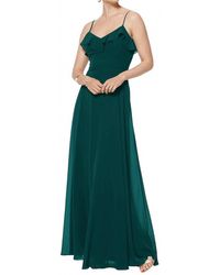 Bill Levkoff - Chiffon Spaghetti Strap Gown - Lyst