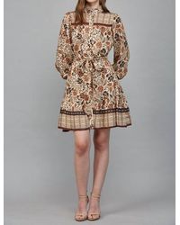 Fate - Boho Tiered Long Sleeve Mini Dress - Lyst