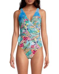 Johnny Was - Mixi One Piece Color Swimsuit Wrap Style - Lyst