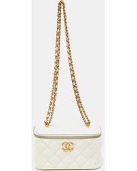 Chanel - Offquilted Leather Vanity Case Chain Bag - Lyst