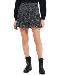 Theory - Diag Tweed Frayed Hem Mini Skirt - Lyst