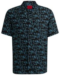 HUGO - Relaxed-fit Short-sleeved Shirt With Seasonal Print - Lyst