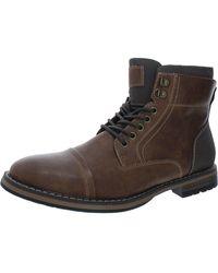 Club Room - Frederick Faux Leather Combat & Lace-up Boots - Lyst