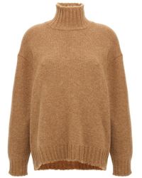 Jil Sander - Alpaca Blend Turtleneck Sweater With High Neck And Long Cuffed Sleeves - Lyst