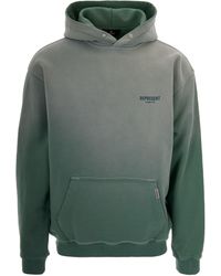 Represent - Gradient Effect Cotton Sweatshirt With Maxi Logo - Lyst