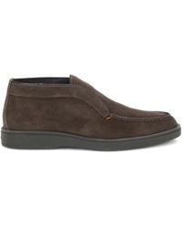 Santoni - Suede Slip-On Desert Boot - Lyst