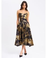 Miss Circle - Saanvi Tie Dye Bronzing Strapless Drop Waist Midi Dress - Lyst