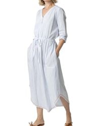 Lilla P - 3/4 Sleeve Split Neck Maxi Dress - Lyst