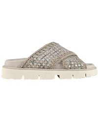 Mou - Bio Criss-Cross Leather Sandal - Lyst