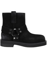 3Juin - Suede Ankle Boots With Square Toe - Lyst