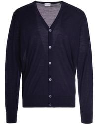 Ballantyne - V-Neck Ribbed Wool Cardigan - Lyst
