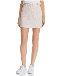 PAIGE - Aideen Denim Striped Mini Skirt - Lyst