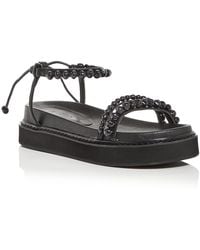 Aje. - Neo Pearl Leather Embellished Platform Sandals - Lyst