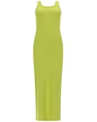 MSGM - Solid Scoop Neck Maxi Dress - Lyst