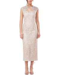 JS Collections - Lace Long Cocktail And Party Dress - Lyst