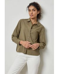 Lilla P - Poplin Button Down Top - Lyst