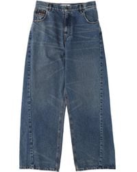 MSGM - Relaxed Wide-Leg Five-Pocket Denim Jeans - Lyst