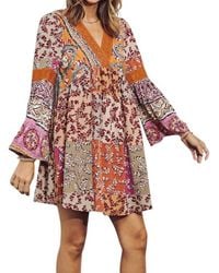 Davi & Dani - Danielle Colorblock A-Line Dress - Lyst