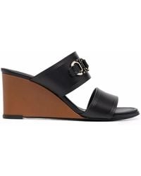 Ferragamo - Horsebit-Detail Open Toe Sandals - Lyst