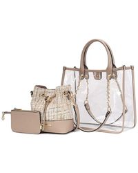 MKF Collection by Mia K - Diva Pvc Tote Bag With Tweed Bucket Bag And Small Pouch Purse By Mia K - Lyst