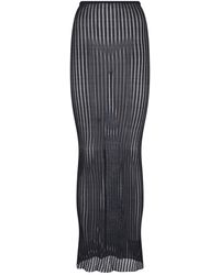 Dondup - Sheer Ribbed Knit Maxi Skirt - Lyst
