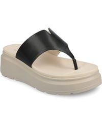 Journee Collection - Journee Carah Flip Flop Wedge Sandals - Lyst