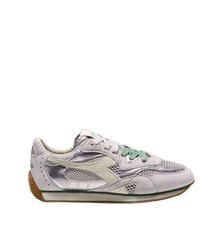 Diadora - Stonewash Pigskin Leather Metallic Sneakers - Lyst