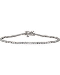 Diana M. Jewels - 14kt White Gold Diamond Tennis Bracelet With 4 Prong - Lyst