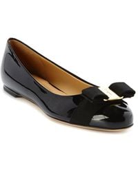 Ferragamo - Varina Patent Ballet Flat - Lyst