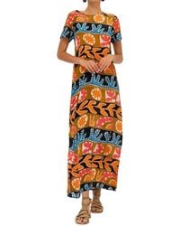 Oliphant - Short Sleeve Shift Maxi Dress - Lyst