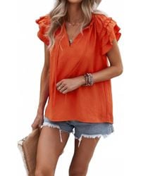 Miss Sparkling - Boho Ruffled Sleeve Blouse - Lyst