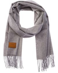 Vince - Double-Face Solid Long Leather-Trim Wool & Cashmere-Blend Scarf - Lyst