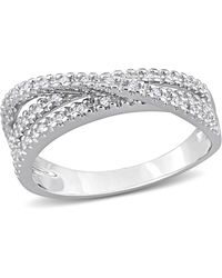 Mimi & Max - 3/8Ct Tgw Cubic Zirconia Multi-Row Crossover Ring Sterling - Lyst