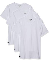 Lacoste - T-Shirts Essentials 3 Pack 100% Cotton Slim Fit V-Neck Tee - Lyst