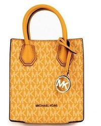 Michael Kors - Mercer Xs Honeycomb Signature Pvc North South Shopper Crossbody Bag - Lyst