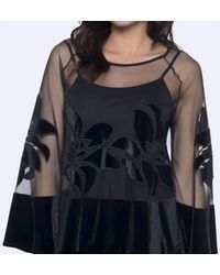 FRANK LYMAN - Semi-Transparent Velvet Insert Top - Lyst