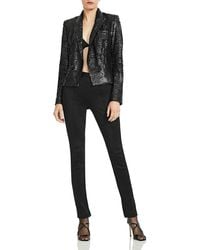 L'Agence - Brooke Sequined Open Front Double-breasted Blazer - Lyst