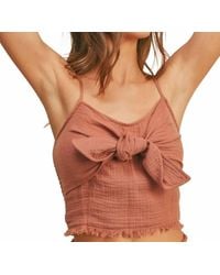 Miou Muse - Brick Gauze Tank Top - Lyst