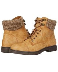 MIA - Levy Boots Natural Malt Leather Cap Toe Ankle Combat Zap810 - Lyst