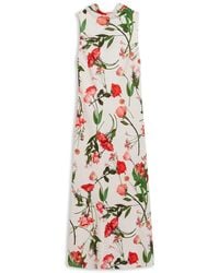 Ted Baker - Connihh Floral Cowl Neck Sleeveless Satin Midi Dress - Lyst