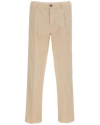 Fay - Herringbone Cotton Trousers With Classic Tailored Finish - Lyst