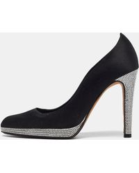 Rene Caovilla - René Caovilla Satin Crystal Embellished Platform Pumps - Lyst