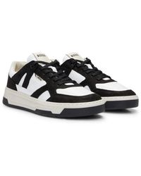 BOSS - Mixed-material Trainers With Nubuck And Leather - Lyst