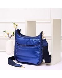 Fashnzfab - Solid Quilted Shiny Puffer Mini Crossbody Bag - Lyst