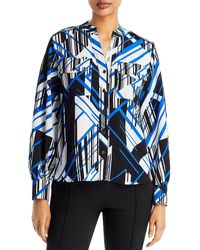 Karl Lagerfeld - Geometric Polyester Button-down Top - Lyst