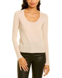Vince Scoop Cashmere Sweater - White